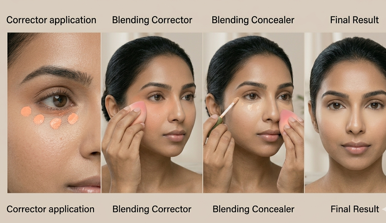 Concealer for Dark Circles: Color Correcting & Crease-Free Technique