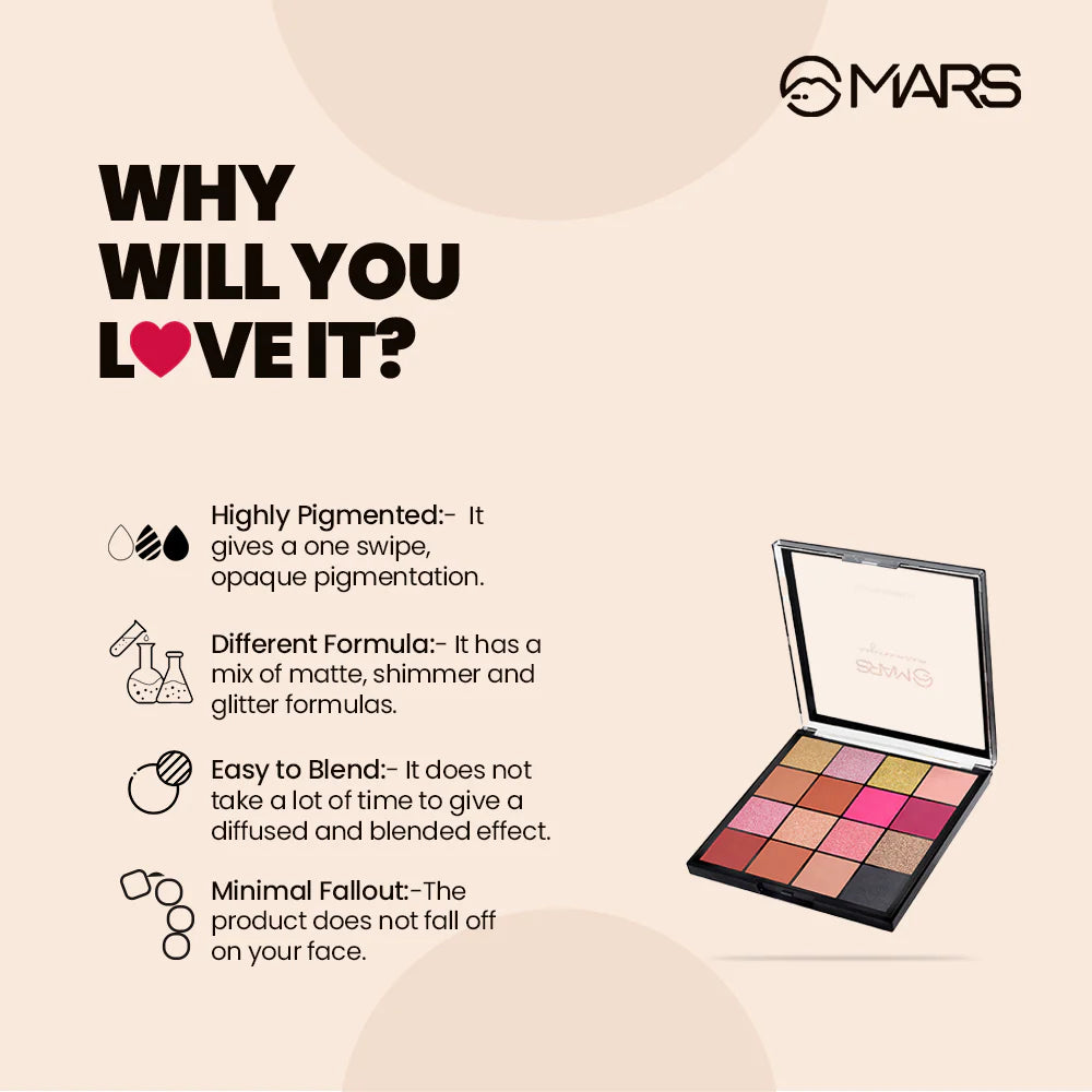 Mars 16 Color Eyeshadow Palette- Mesmereyes, 20.8g