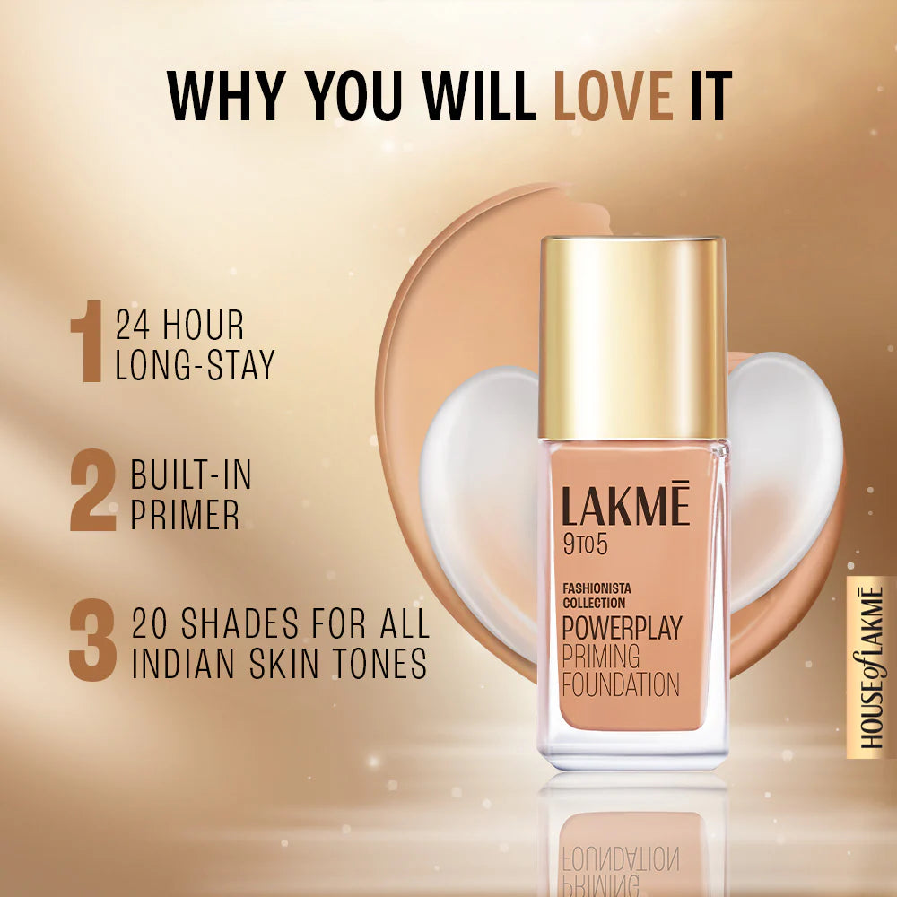 Lakmē 9to5 Powerplay Priming Foundation , 25ml