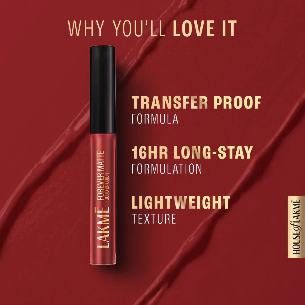 Lakmē Forever Matte Liquid Lip Color , 5.6ml