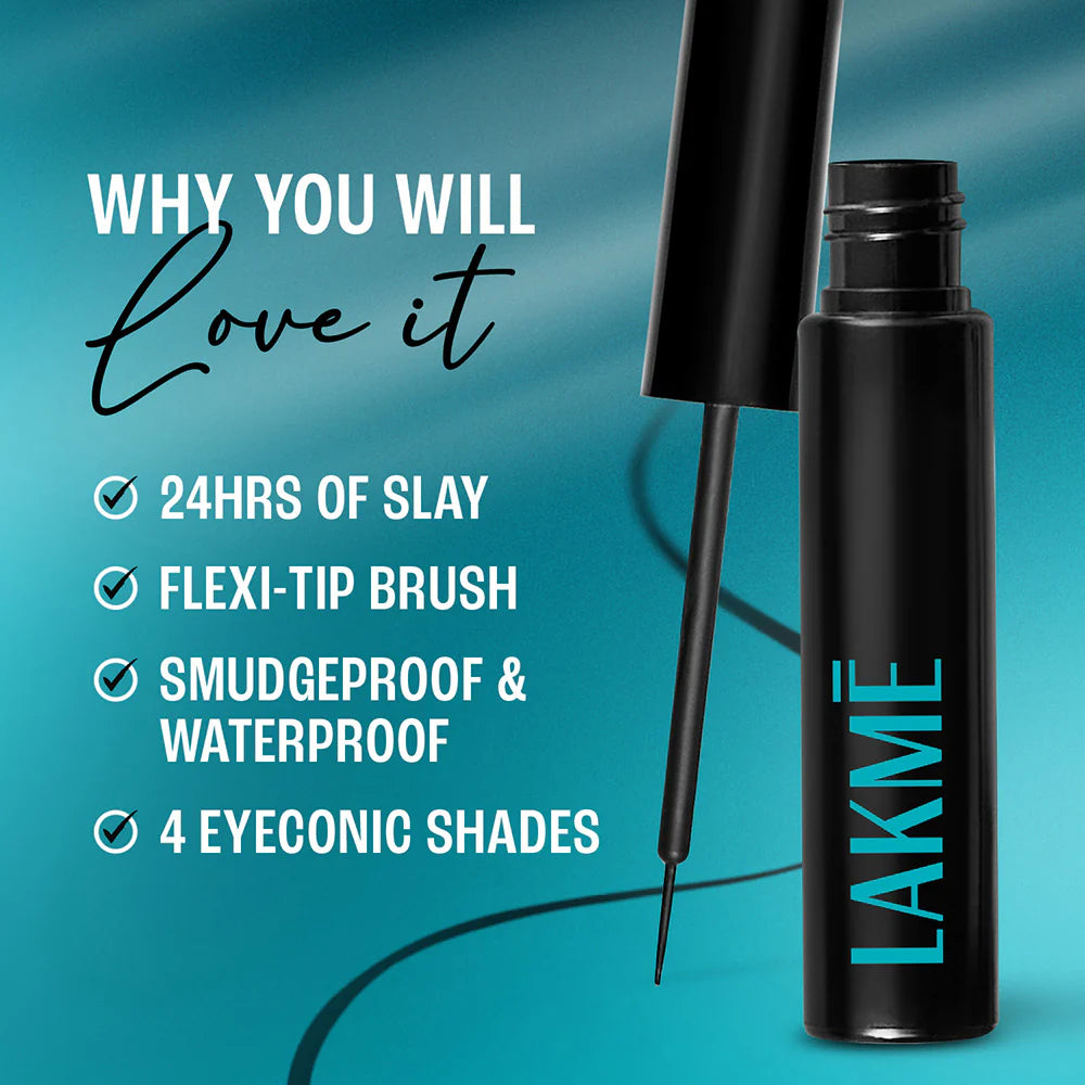 Lakmē 9 to 5 Eyeconic Liquid Eyeliner, Black, 4.5ml