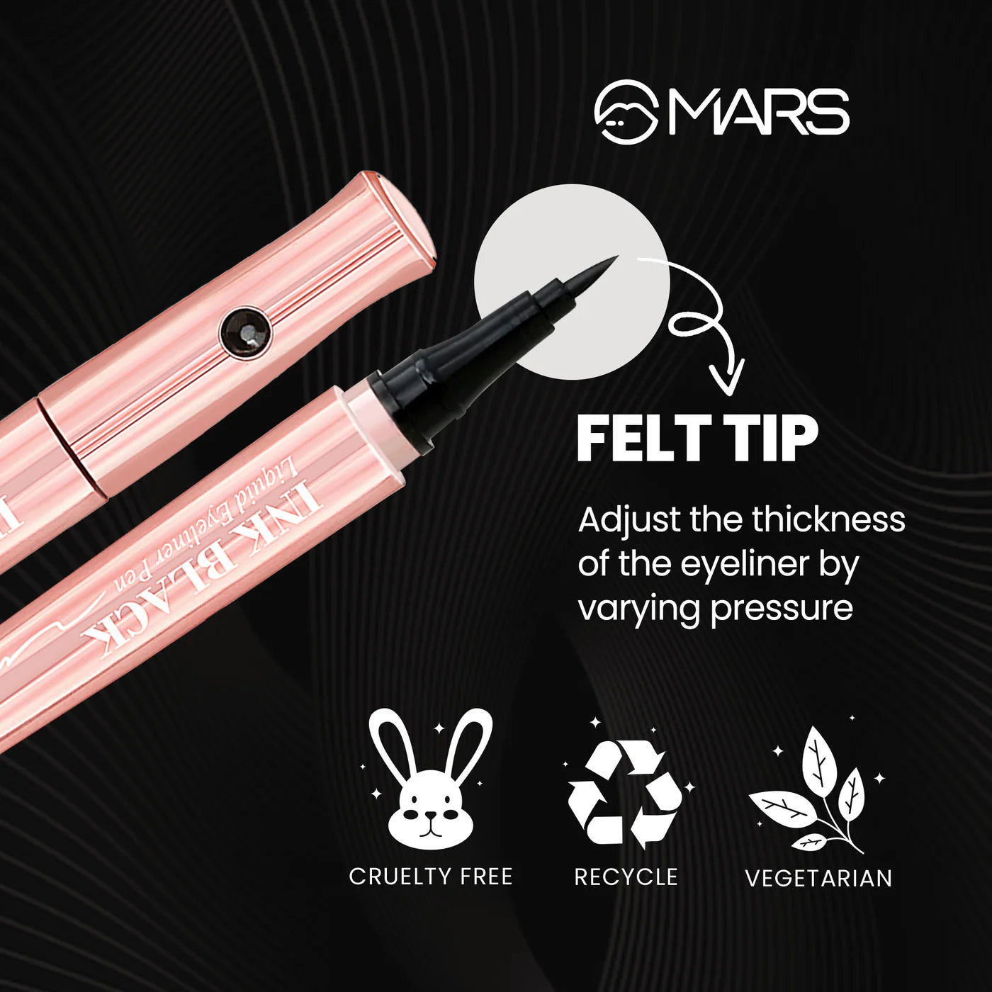 MARS Sketch Pen Eyeliner | Ink Black Eyeliner, 1ml