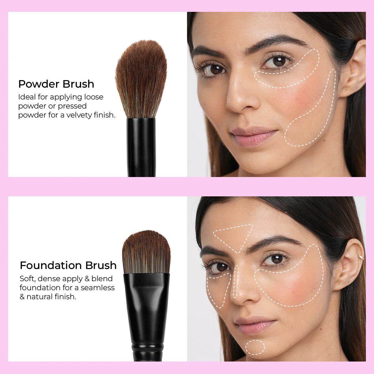 Insight Cosmetics Face & Eyes Perfection Brush Set, 6 Pcs