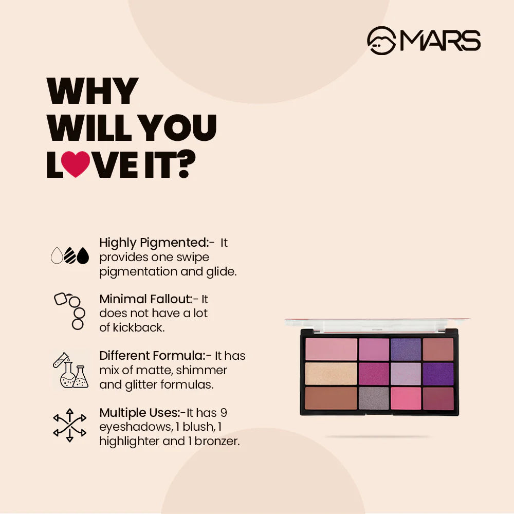 Mars All I Need Makeup Kit With Multicolor Eyeshadows, Blusher, Bronzer And Highlighter