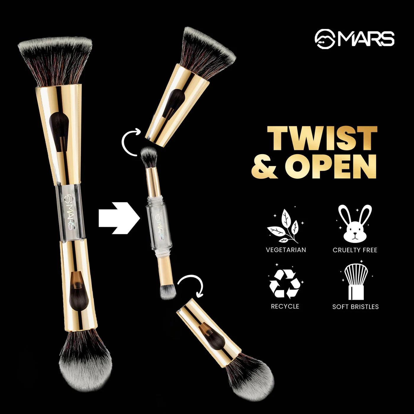 MARS 4 In 1 Travel Brush