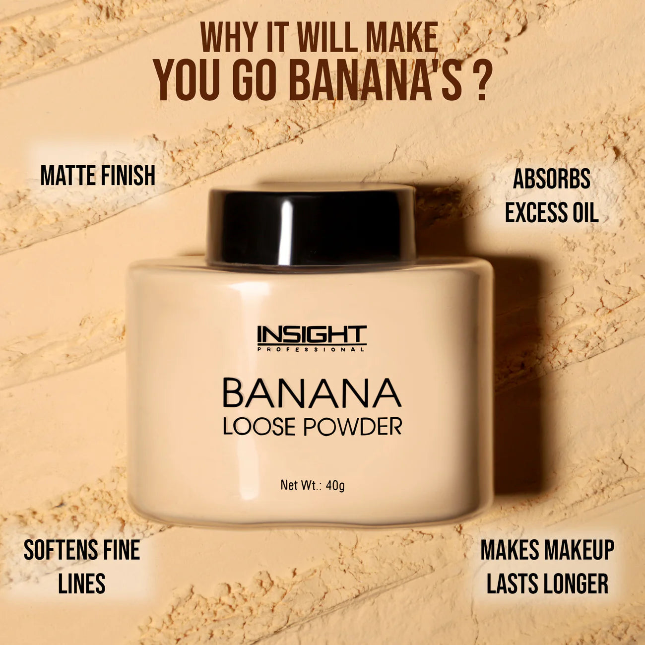 Insight Cosmetics Banana Loose Powder, 40g