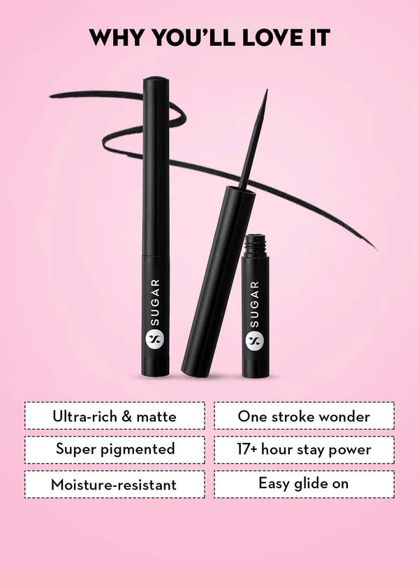 SUGAR Eye Warned You So! Double Matte Eyeliner, 01 BLACK SWAN, 1.7ml