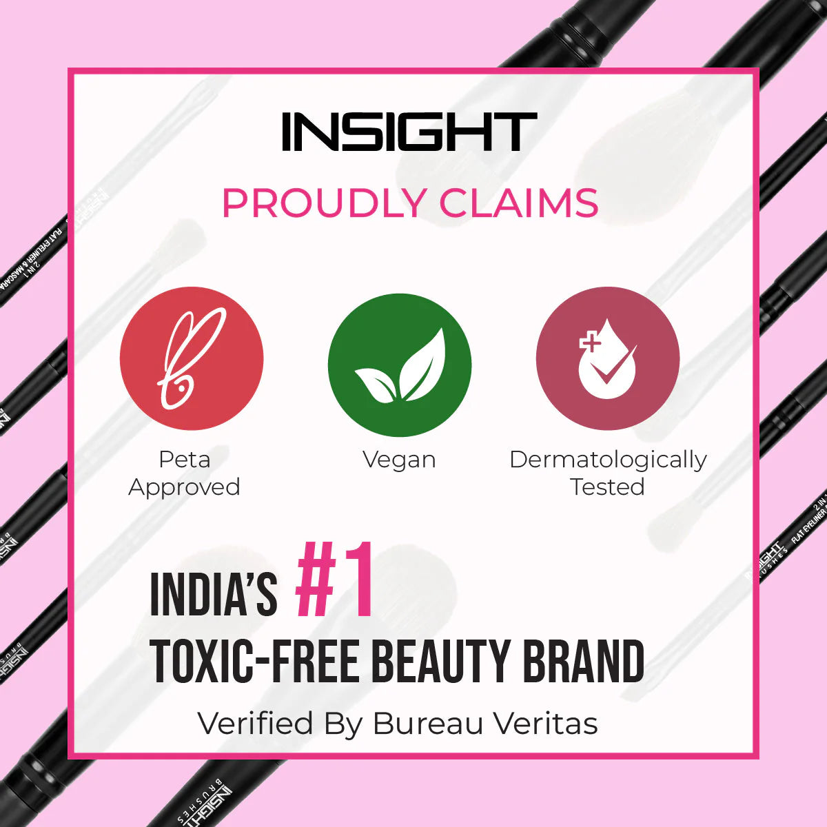 Insight Cosmetics Face & Eyes Perfection Brush Set, 6 Pcs