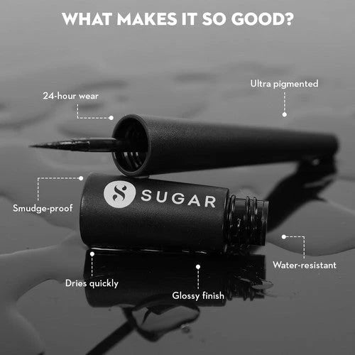 SUGAR Gloss Boss 24HR Eyeliner - 01 Back In Black, 2.5ml