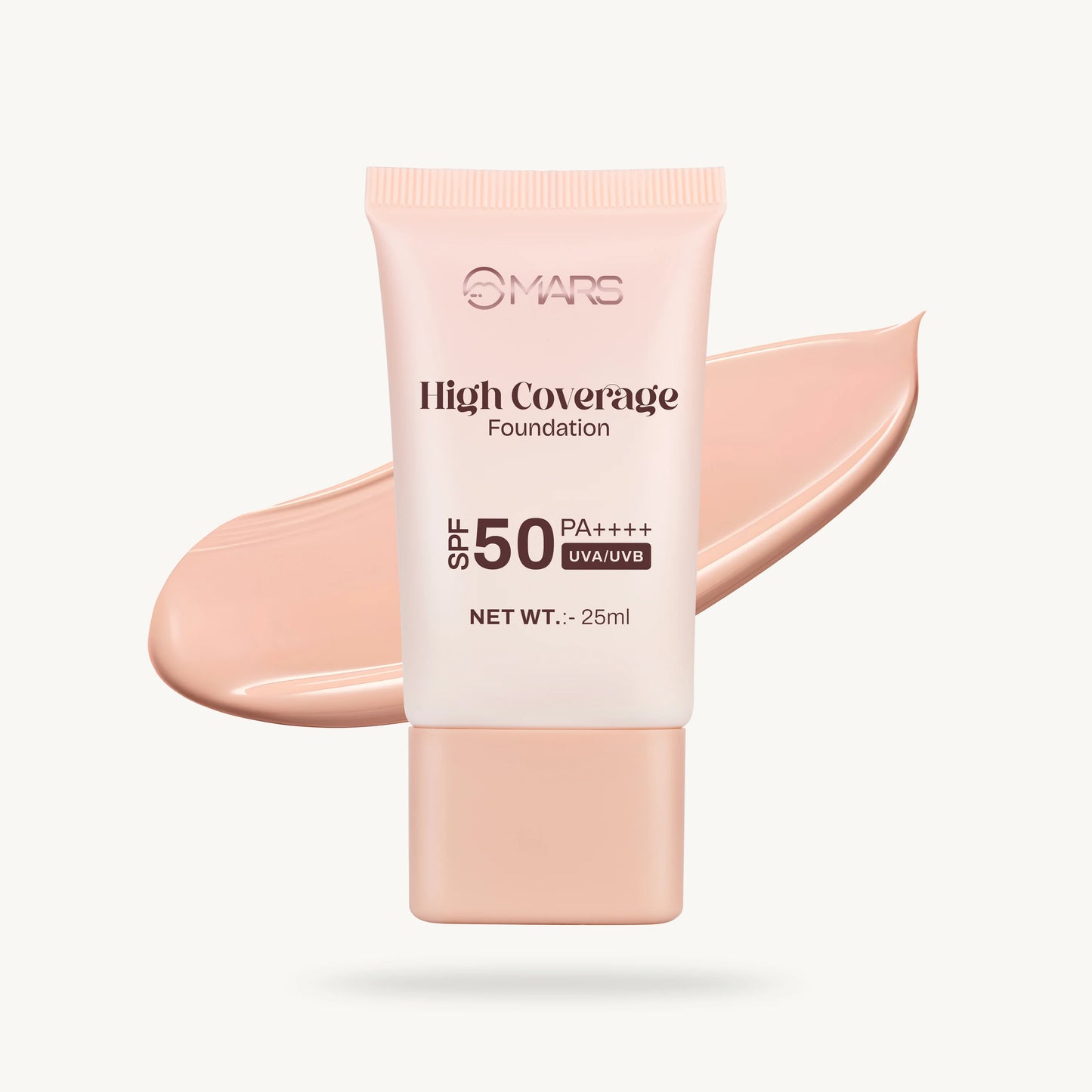 MARS High Coverage Foundation in a Tube | SPF 50PA++++ UVA/UVB, 25ml