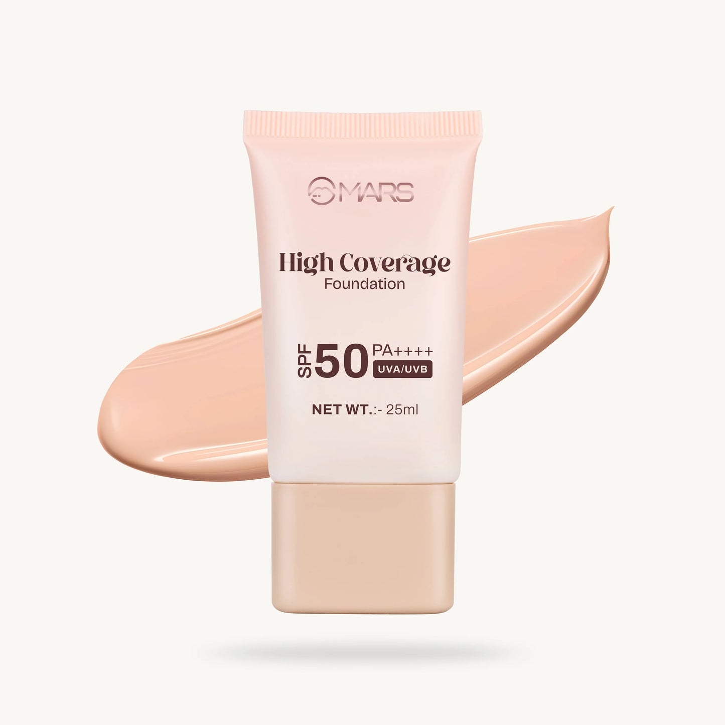 MARS High Coverage Foundation in a Tube | SPF 50PA++++ UVA/UVB, 25ml