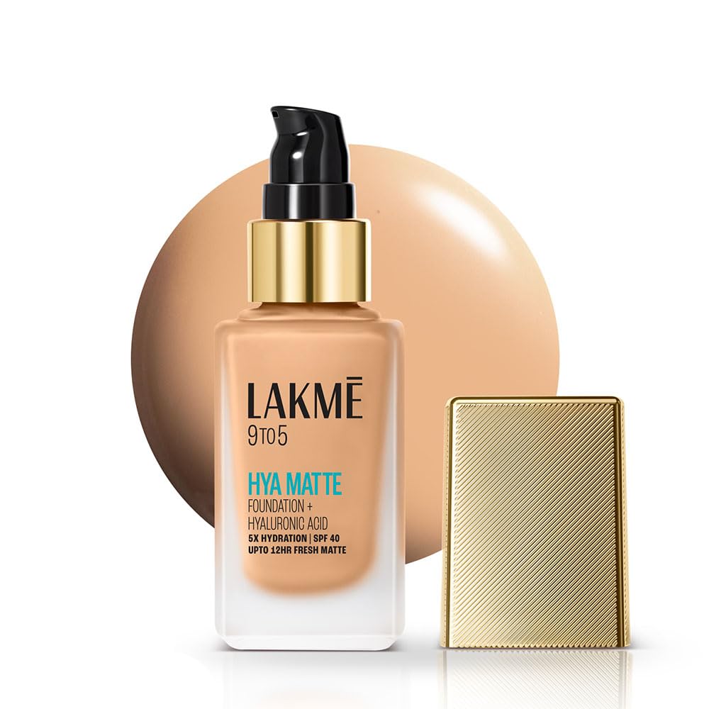 Lakmē 9to5 Hya Matte Foundation + Hyaluronic Acid, 25ml