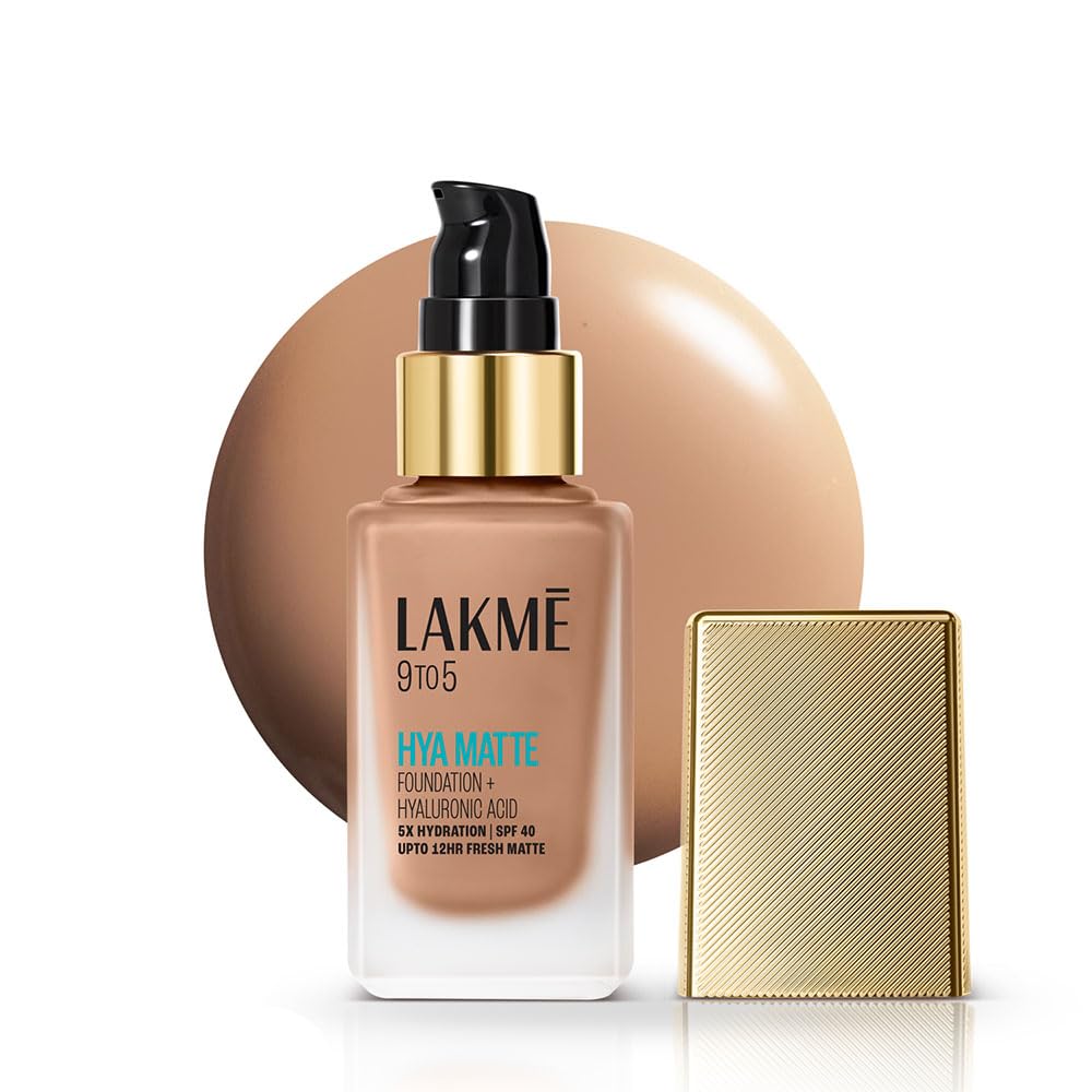 Lakmē 9to5 Hya Matte Foundation + Hyaluronic Acid, 25ml