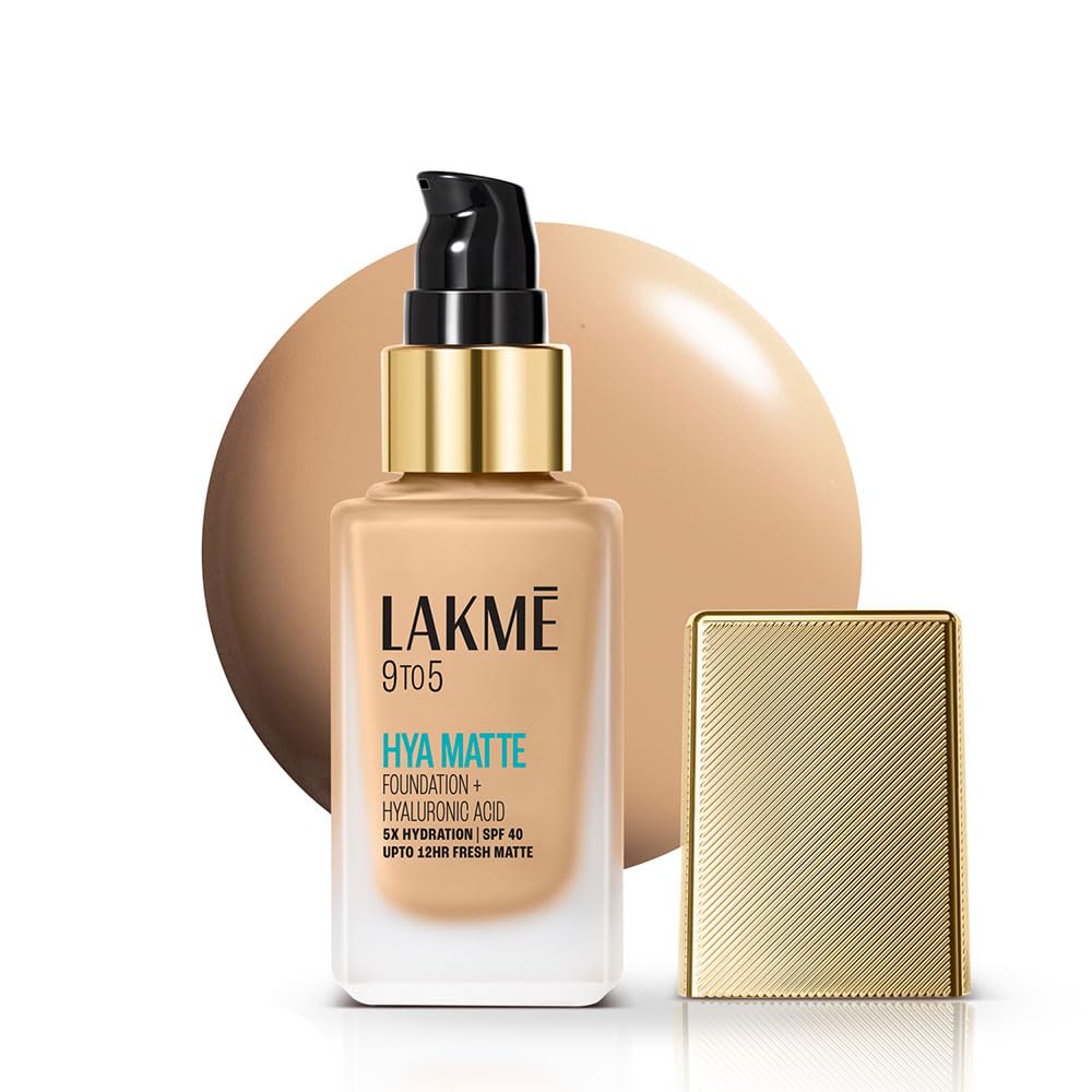 Lakmē 9to5 Hya Matte Foundation + Hyaluronic Acid, 25ml