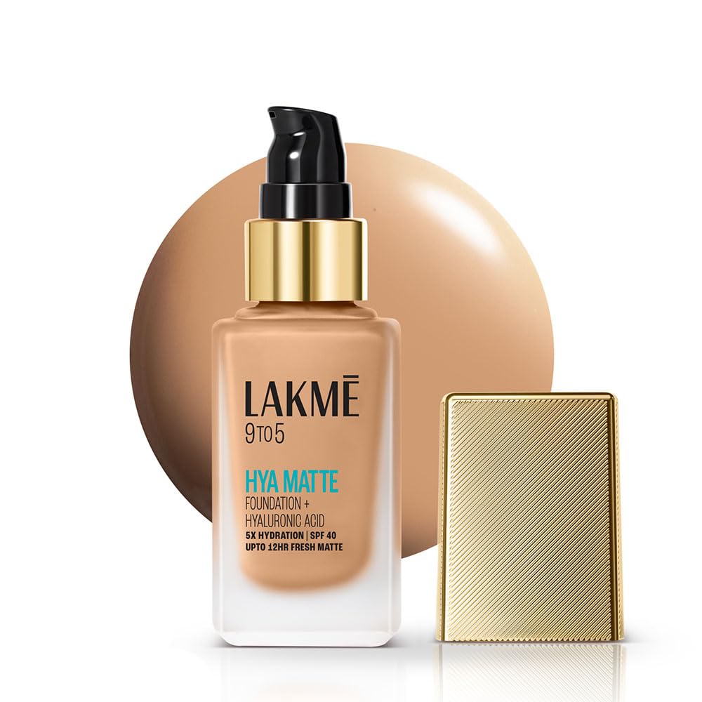 Lakmē 9to5 Hya Matte Foundation + Hyaluronic Acid, 25ml