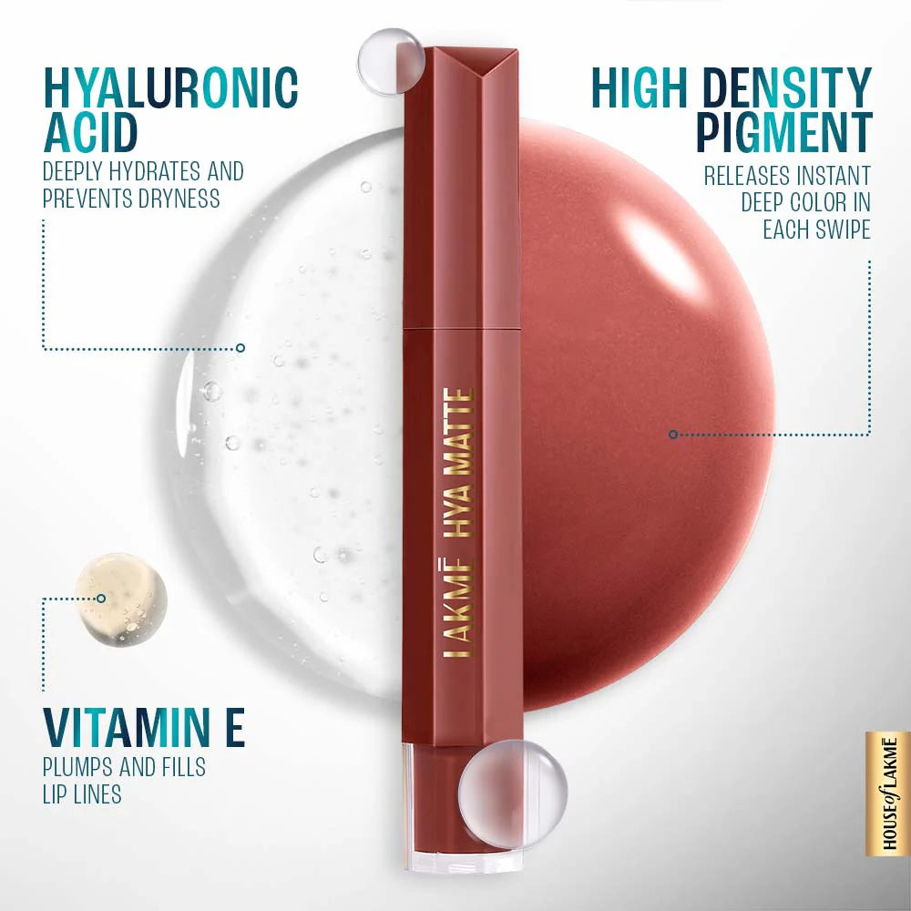 Lakmē 9to5 Hya Matte Liquid Lipstick, 5.3ml