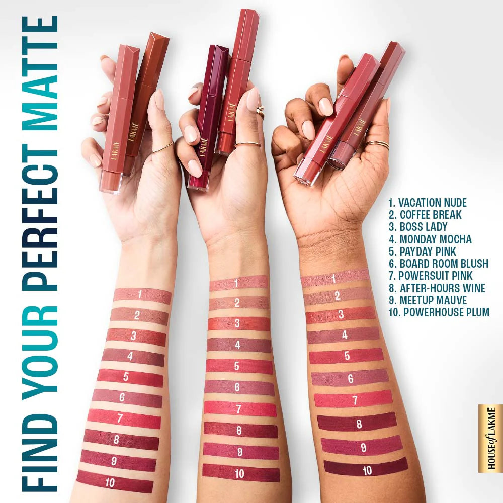 Lakmē 9to5 Hya Matte Liquid Lipstick, 5.3ml