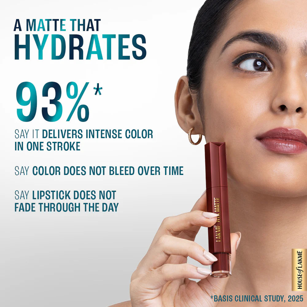 Lakmē 9to5 Hya Matte Liquid Lipstick, 5.3ml