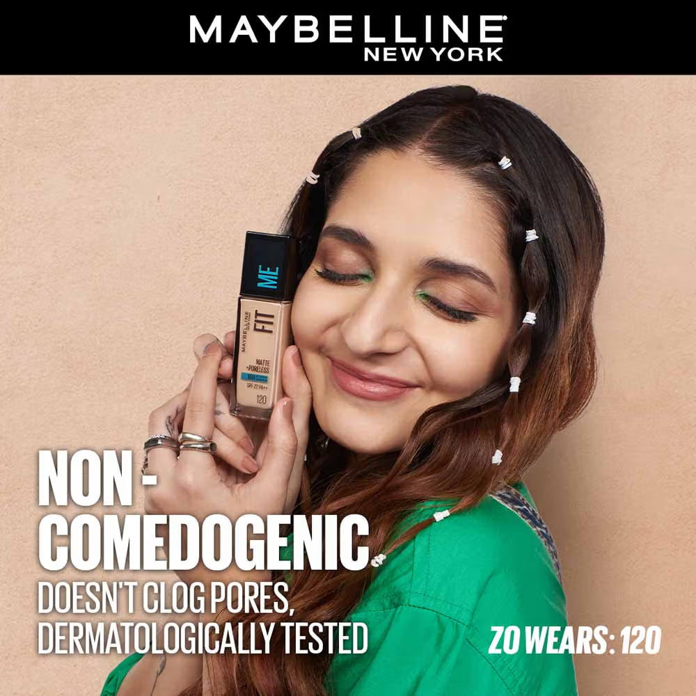 Maybelline New York Fit Me Matte + Poreless Foundation With SPF 22 PA ++ , 18ml