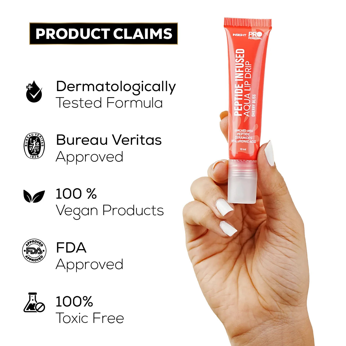 Insight Cosmetics Peptide Infused Aqua Lip Drip, 10ml