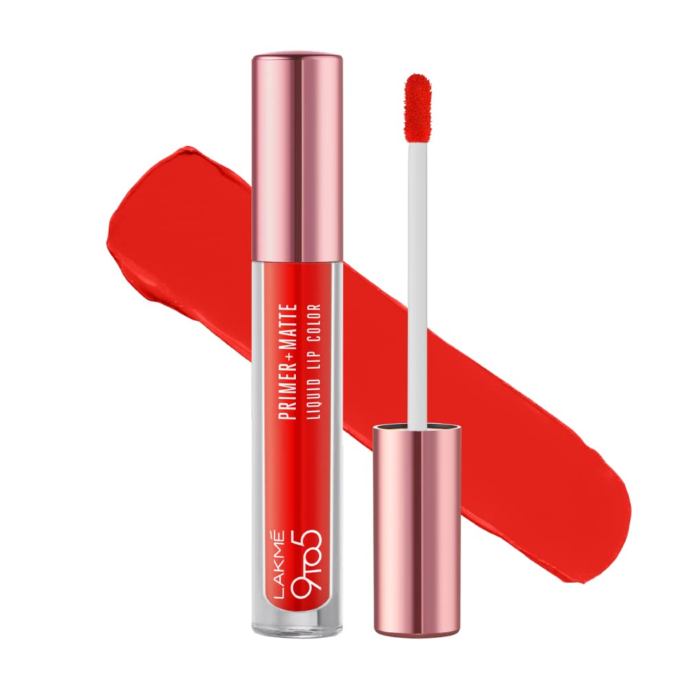 Lakmē 9to5 Powerplay Priming Matte Liquid Lip Color, 4.2ml