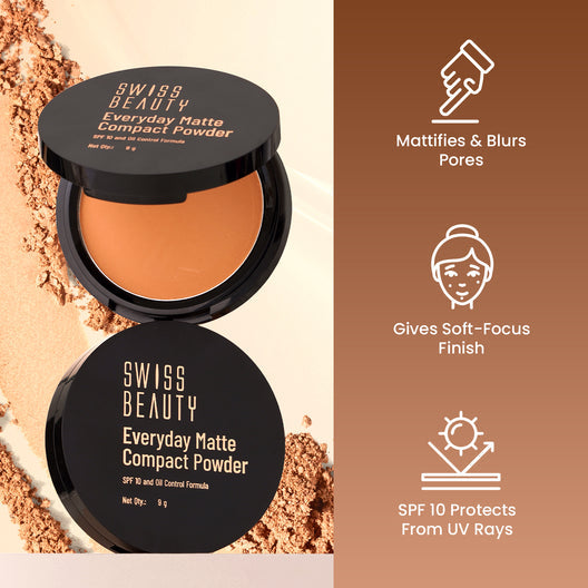 Swiss Beauty Everyday Matte Compact with SPF 10, 9g