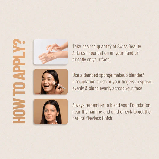 Swiss Beauty Airbrush Foundation, 30ml