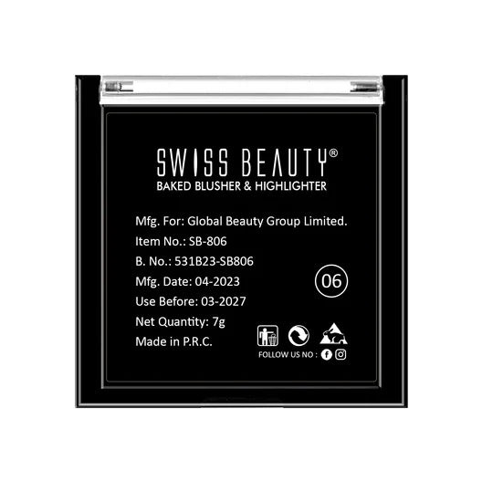 Swiss Beauty 2-in 1- Baked Blusher & Highlighter, 7g