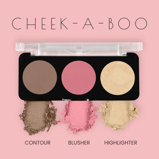 Swiss Beauty Cheek-A-Boo 3-in-1 Face Palette with Blusher , Contour and Highlighter, 8g