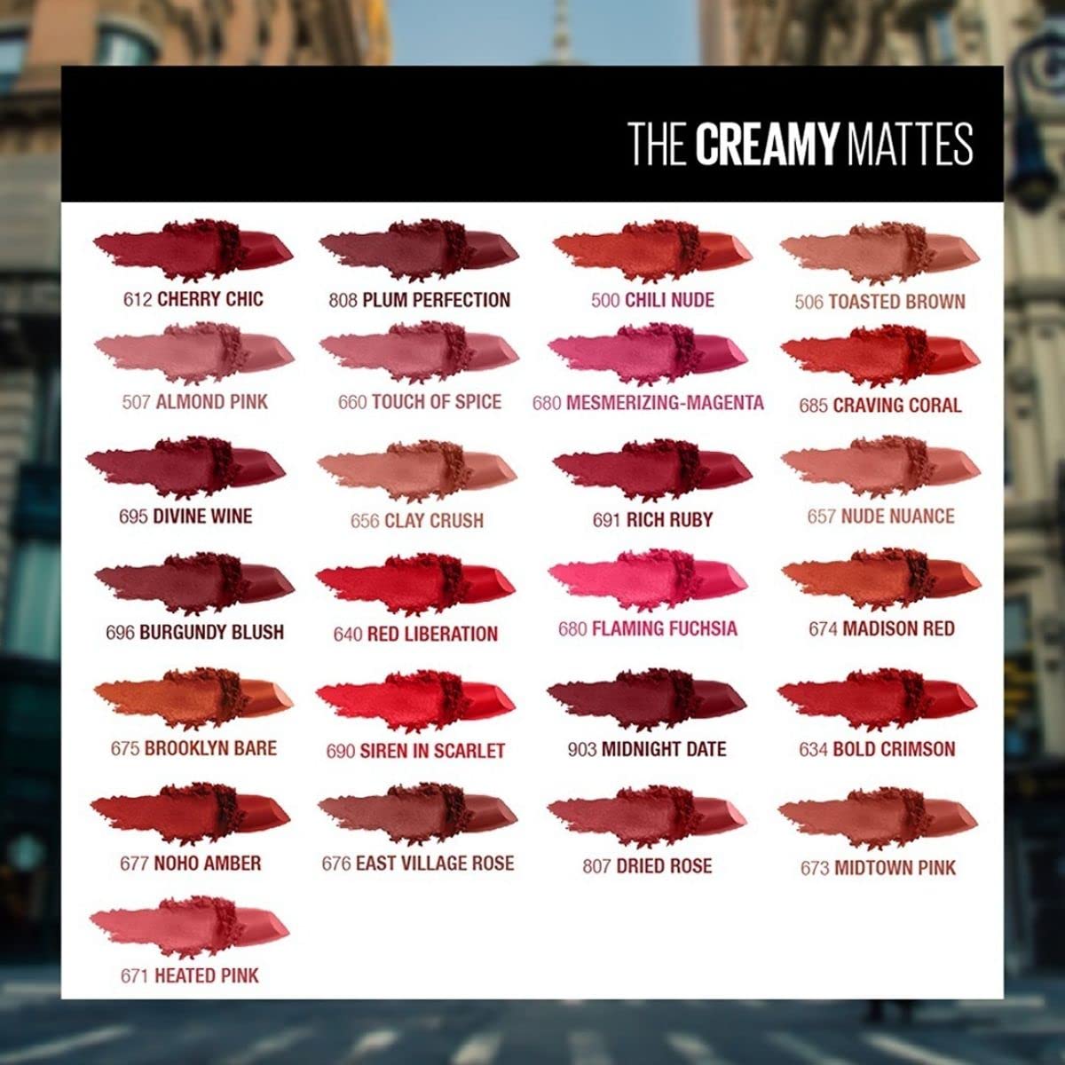 Maybelline New York COLOR SENSATIONAL CREAMY MATTE LIPSTICK, 3.9g