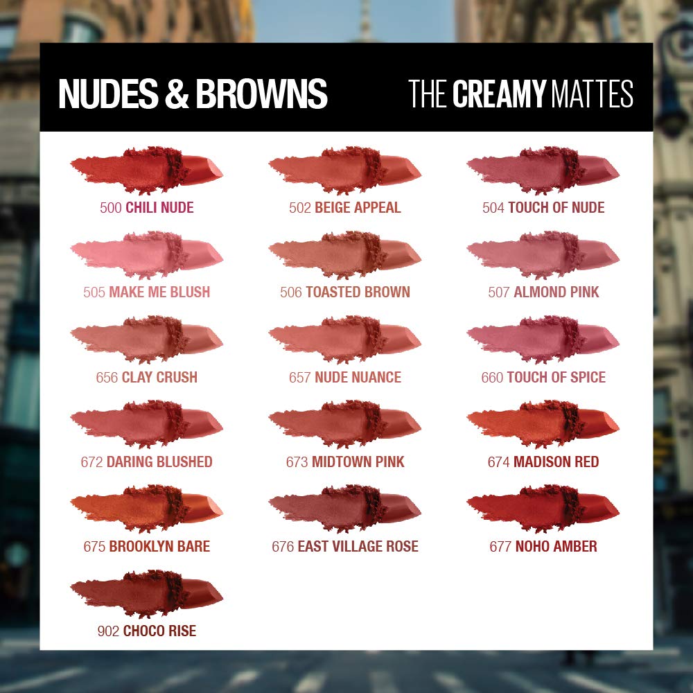 Maybelline New York COLOR SENSATIONAL CREAMY MATTE LIPSTICK, 3.9g