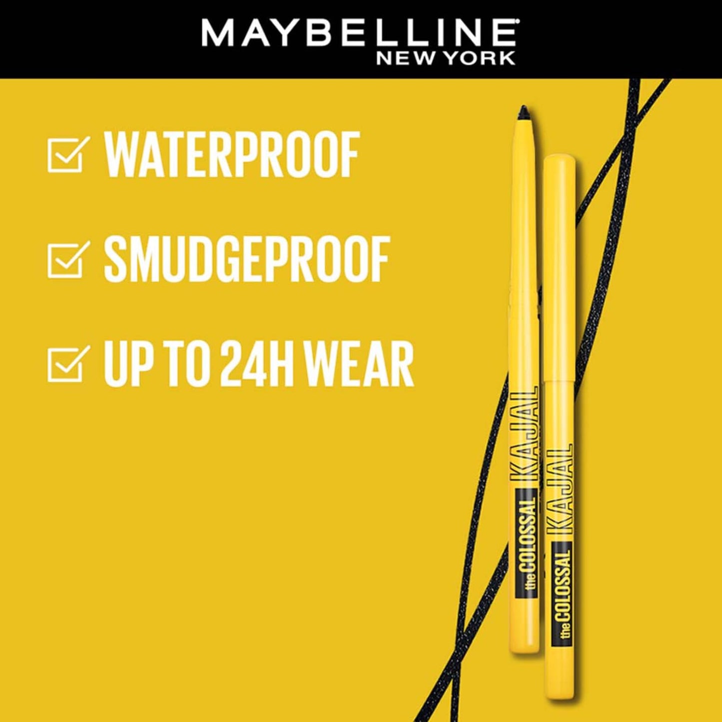Maybelline New York Colossal Kajal, Black, 0.35g