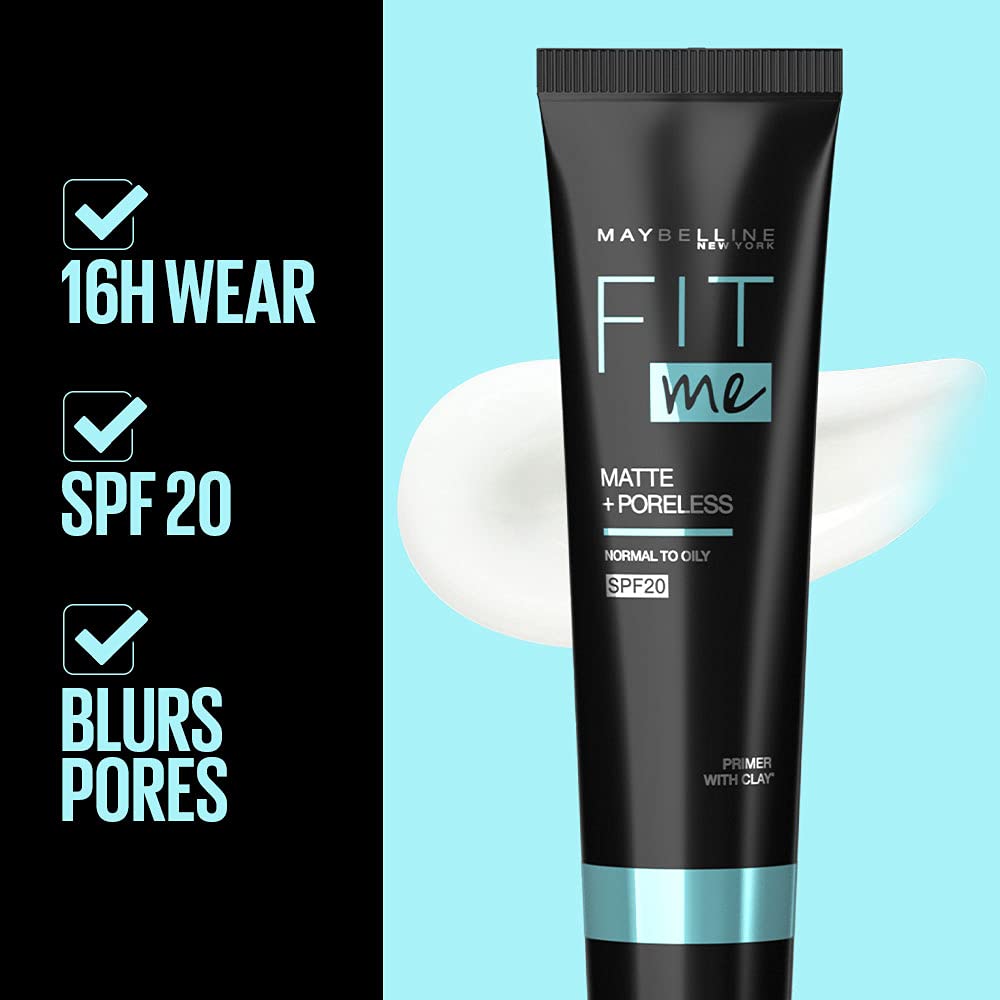 Maybelline New York Fit Me Primer Makeup, Matte Poreless Primer, 30g