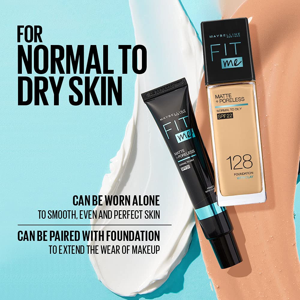 Maybelline New York Fit Me Primer Makeup, Matte Poreless Primer, 30g