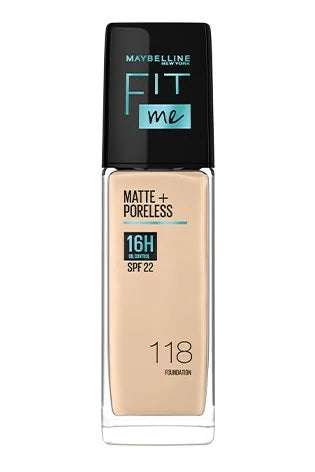 Maybelline New York Fit Me Matte+Poreless Liquid Foundation, 30ml