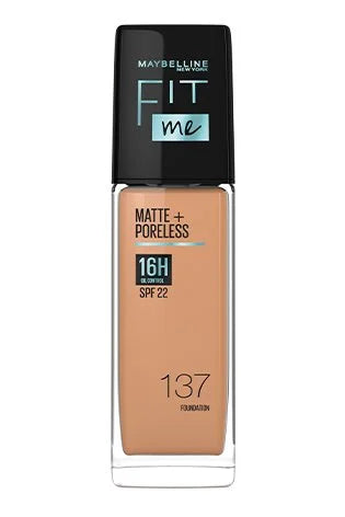 Maybelline New York Fit Me Matte+Poreless Liquid Foundation, 30ml