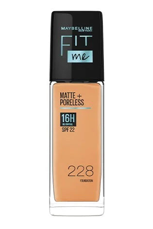 Maybelline New York Fit Me Matte+Poreless Liquid Foundation, 30ml