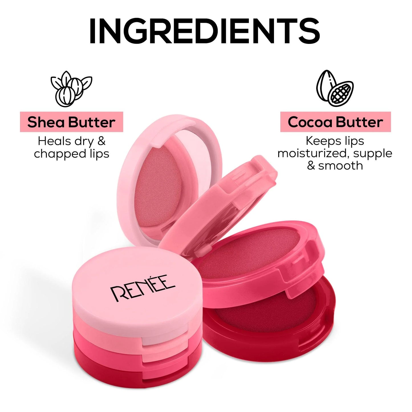 RENEE Glam Stack 3-In-1 Lip & Cheek Tint, 4.5gm