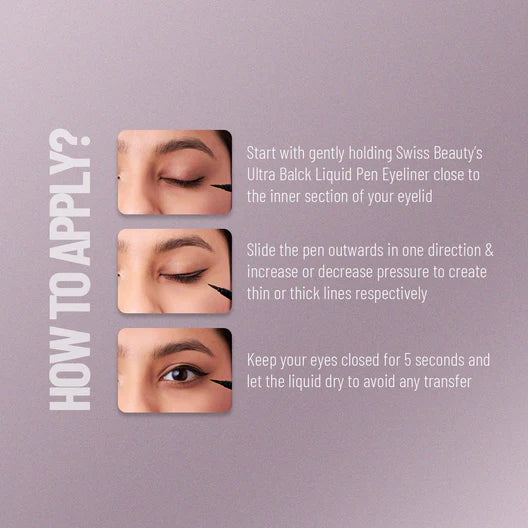 Swiss Beauty ULTRA BLACK LIQUID PEN EYELINER, 0.8ml