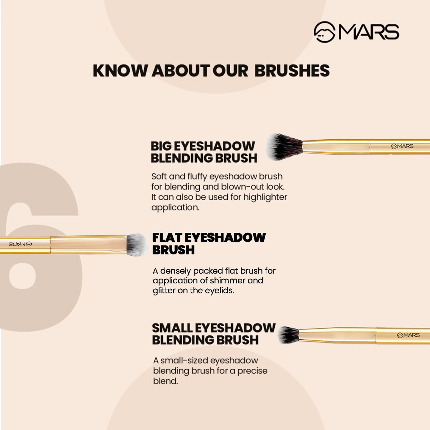 Mars Artist's Arsenal Makeup Brush Set | Pack of 6, 205g