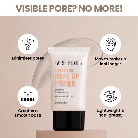 Swiss Beauty Oil Free Long Lasting Make-up Primer, 30ml