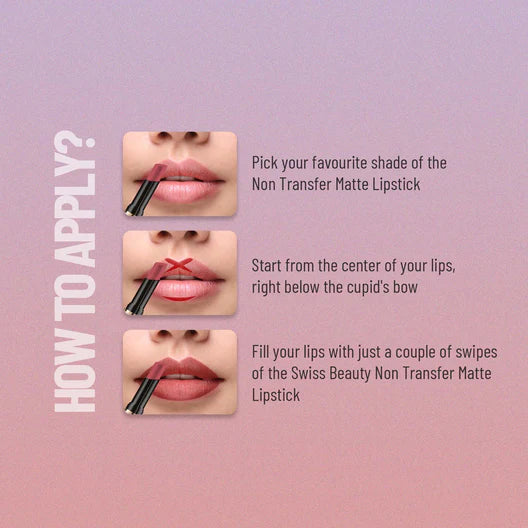 Swiss Beauty Non Transfer Waterproof Lipstick, 3g