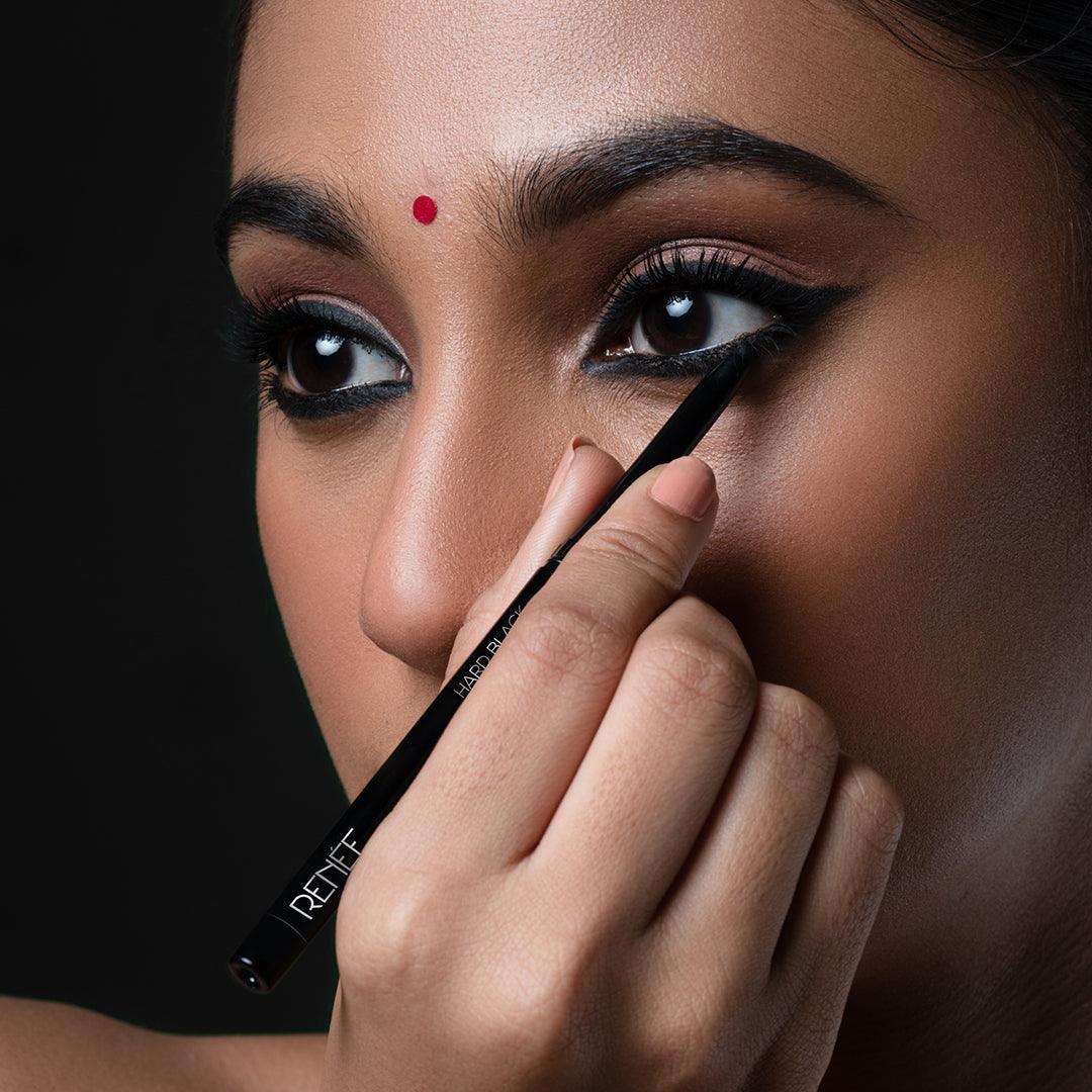 RENEE Hard Black Kajal Pen with Sharpener, 0.35gm