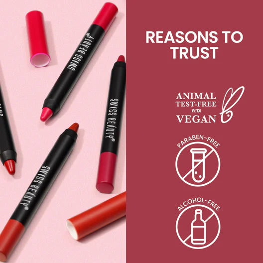 Swiss Beauty Stay on Matte Lip Crayon, 3.5g