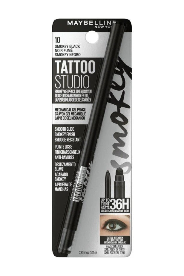 Maybelline New York Tattoo studio Smokey Gel Pencil Eyeliner, 0.28g
