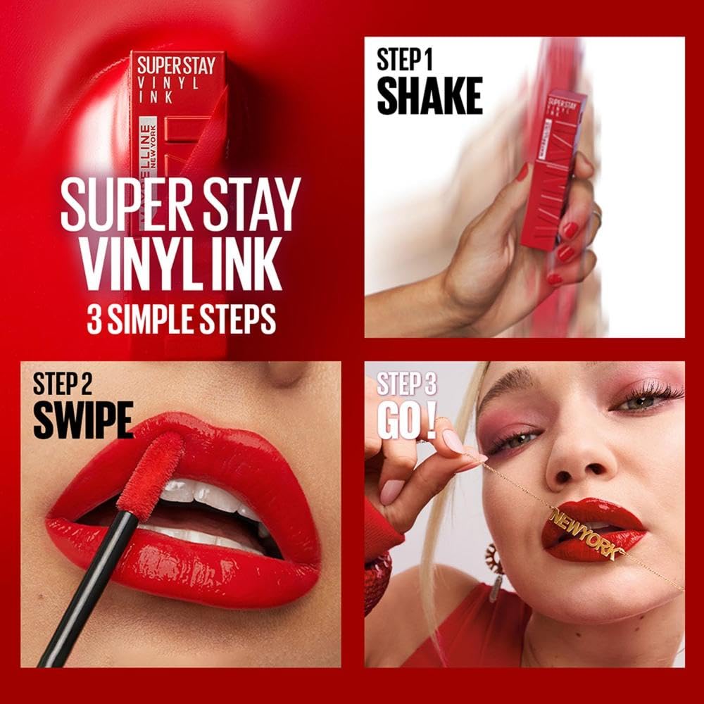 Maybelline New York Super Stay Vinyl Ink Liquid Lipstick, 4.2ml