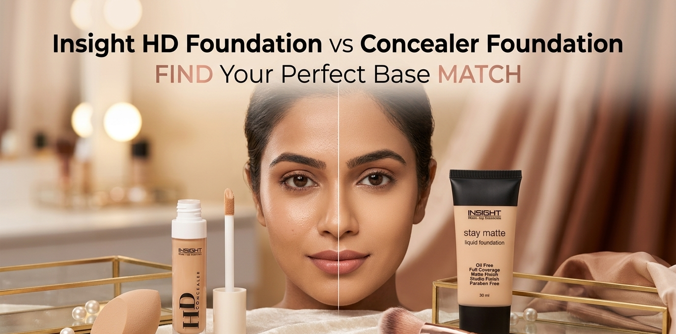 Insight HD Concealer and Stay Matte Liquid Foundation comparison for perfect base match