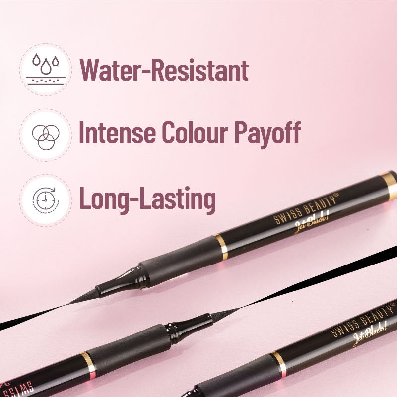 Swiss Beauty Jet Black Eyeliner Pen, 1.2g