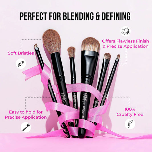 Insight Cosmetics Face & Eyes Perfection Brush Set, 6 Pcs