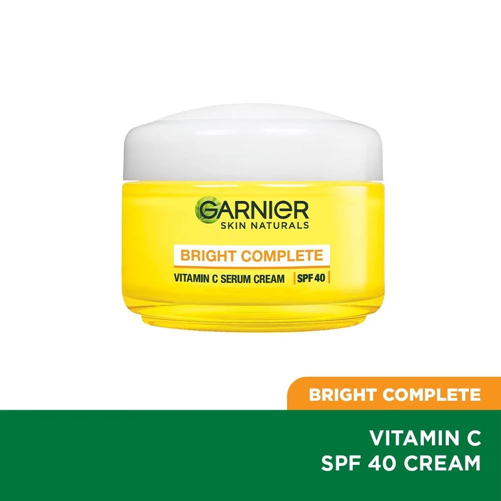 Garnier Bright Complete Vitamin C Serum Cream with SPF 40/PA +++, 45g